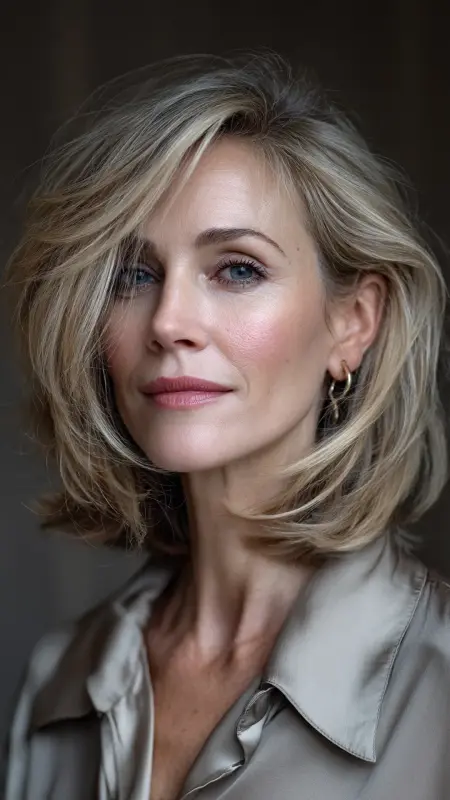 Soft Layered Bob - Shoulder Length Haircuts For Older Women