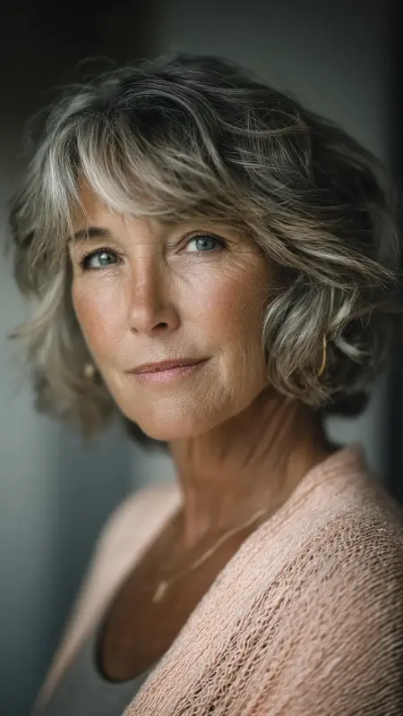 Soft Layered Shoulder-Length Cut - Hairstyles for women over 70 with thinning hair