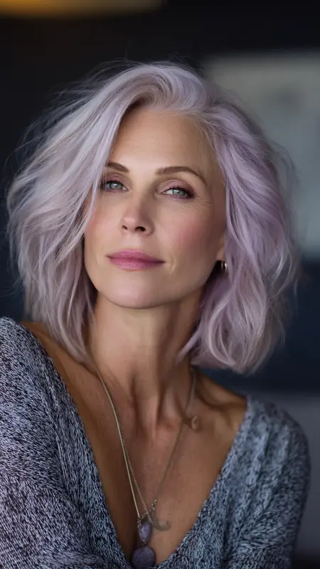 Soft Pastel Lavender - Hair color ideas for women over 50