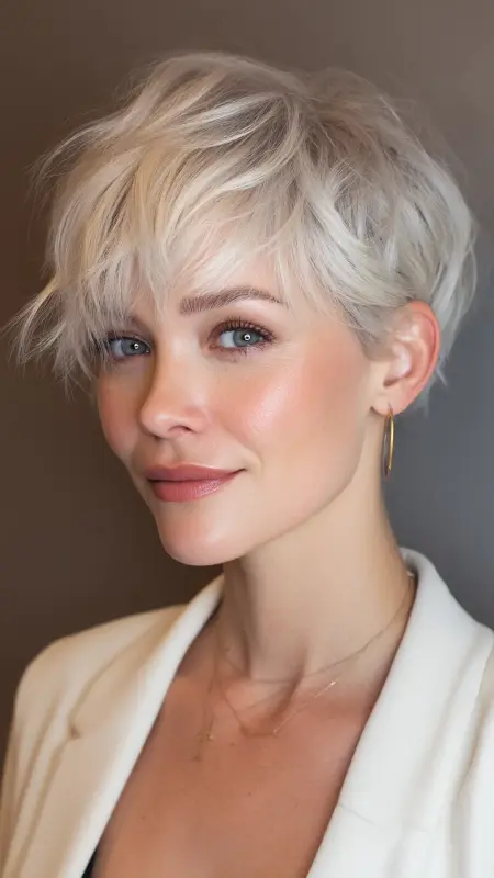 Soft Pixie with Side-Swept Bangs - Classy haircuts for women