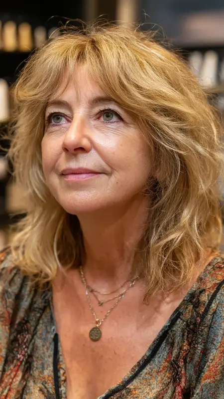Soft Shoulder-Length Shag with Bangs - Hairstyles For Women Over 50 With Thinning Hair