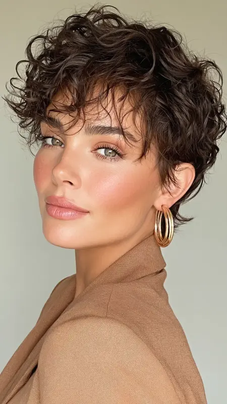 Soft Tapered Pixie with Defined Curls - Short pixie haircuts for curly hair