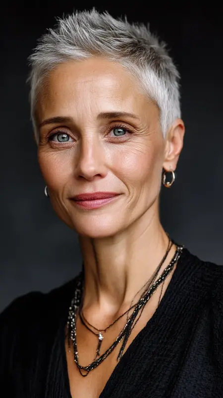 Soft Textured Crop with Tapered Nape - Hairstyles For Women Over 50 With Thinning Hair