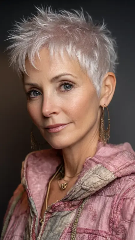 Softly Spiked Pixie - Pixie hairstyles for older women over 60