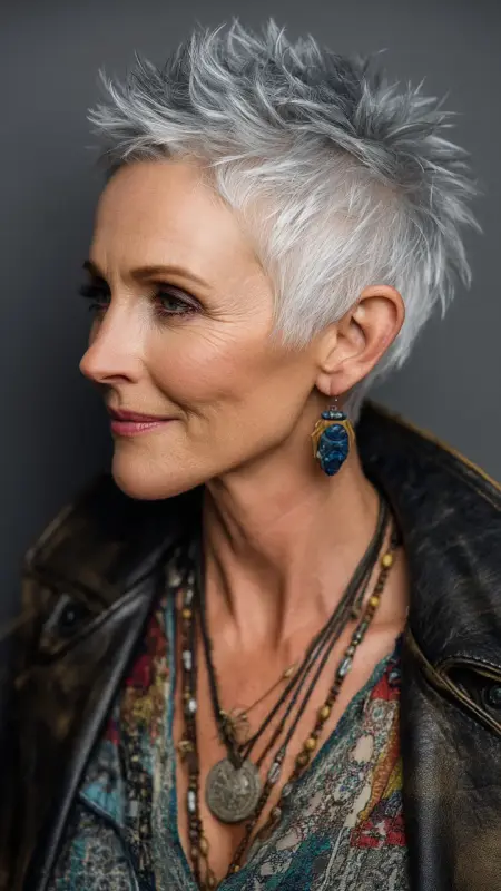 Spiky Textured Pixie - pixie haircuts for women over 60