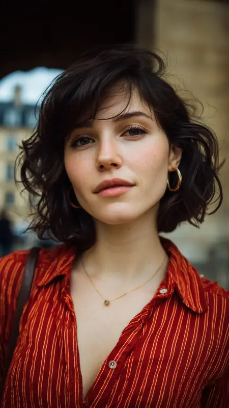 Stacked Bob with Curtain Bangs - Stacked Bob Haircut For Fine Hair
