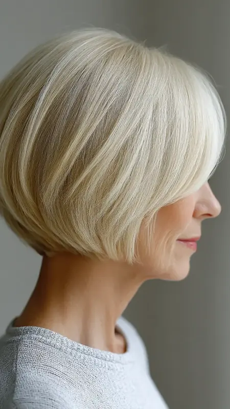 Stacked Bob with Tapered Nape - bob haircuts for women over 60 with fine hair