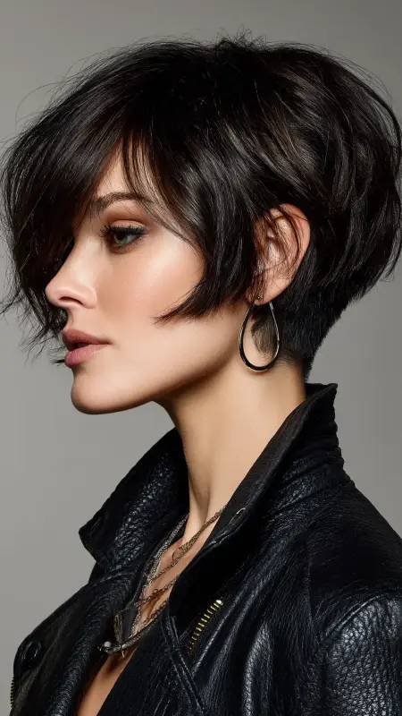 Stacked Bob with Undercut Nape - Stacked Bob Haircut For Fine Hair