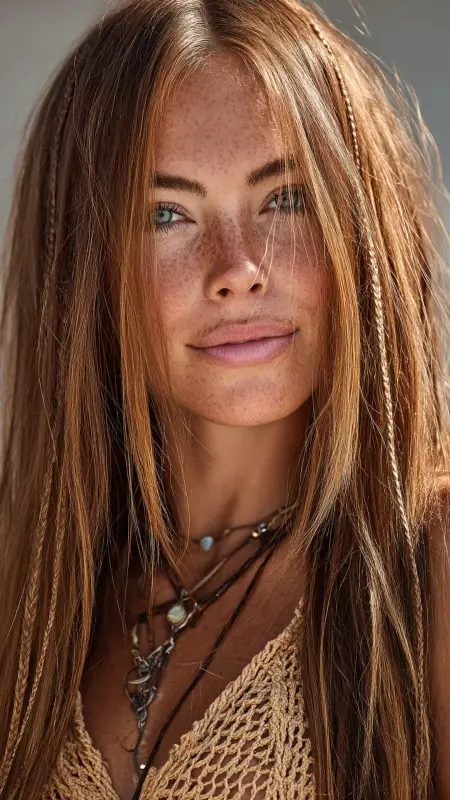 Straight Hair with Hidden Braids - Straight Hairstyles