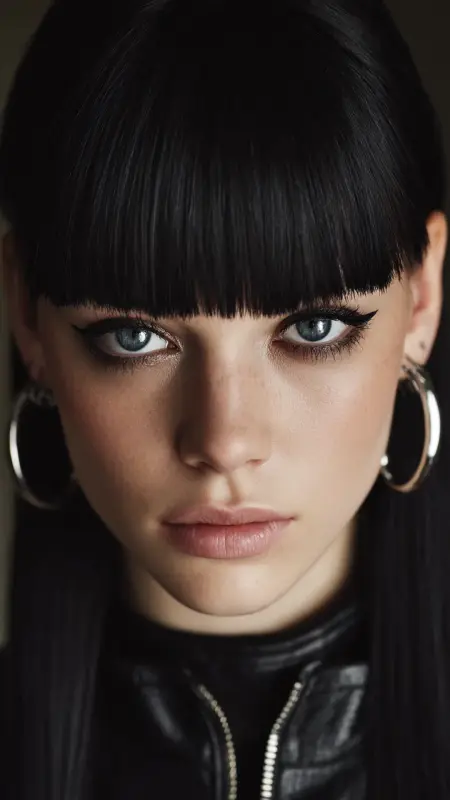 Straight Hair with Micro Bangs - Straight Hairstyles