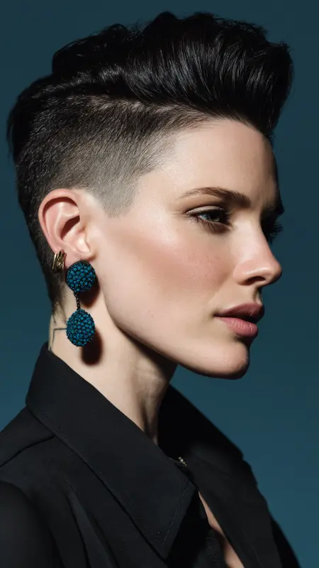 Sleek Rebel: Sun-Kissed Undercut with a Flair - Summer hairstyles for short hair
