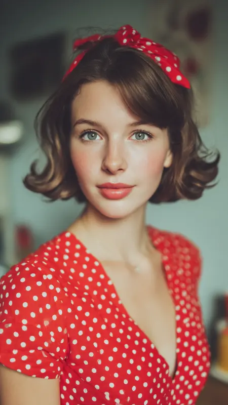 Sun-Kissed Waves with a Bold Scarlet Accent - Summer hairstyles for short hair