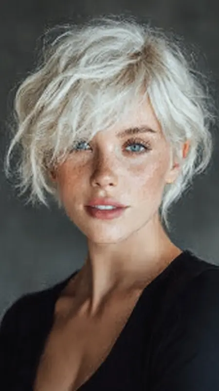 Sun-Kissed Platinum Pixie Perfection - Summer hairstyles for short hair