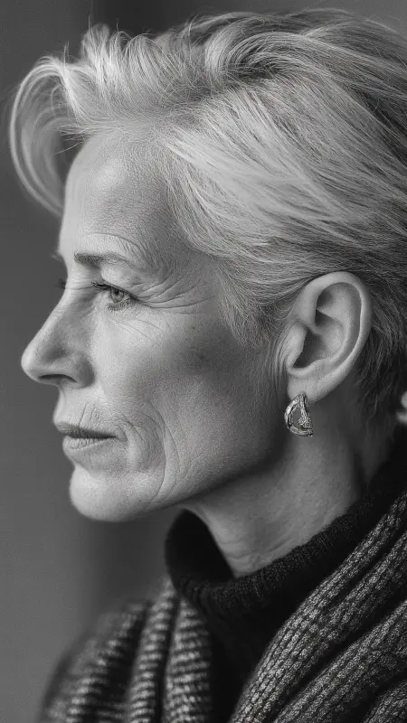 Swept-Back Elegant Pixie - Pixie hairstyles for older women over 60