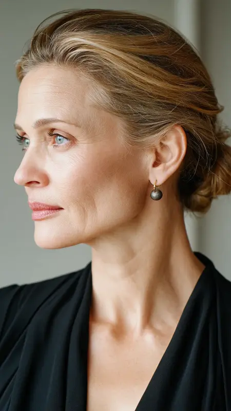 Swept-Back French Crop - Hairstyles for women over 70 with thinning hair