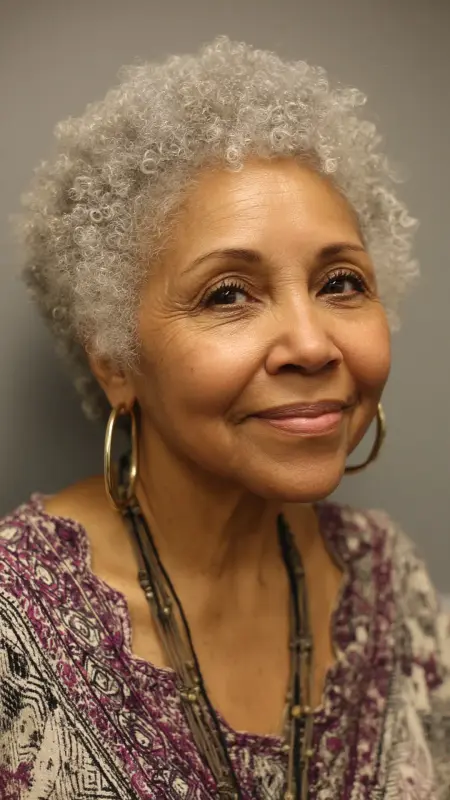 Tapered Afro - Hairstyles for 80 year old women
