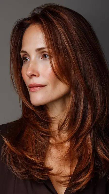 Tapered Long Layers - Long Haircuts For Women Over 40