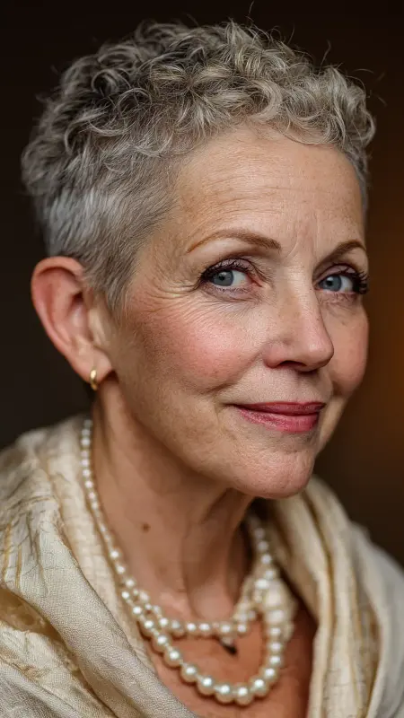 Tapered Salt-and-Pepper Cut - Short Layered Hairstyles For Older Women