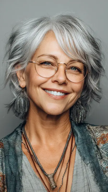 Textured Bob with Wispy Fringe - Hairstyles for women over 70 with thinning hair