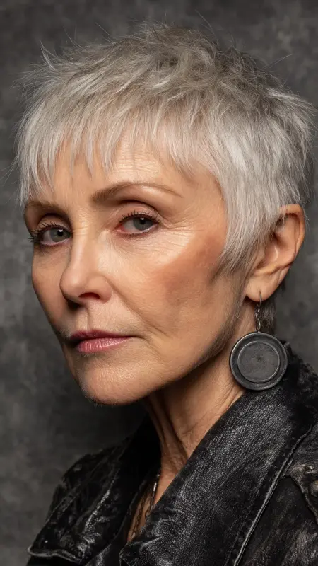 Textured Crop with Micro Bangs - hairstyles for women over 70 with bangs