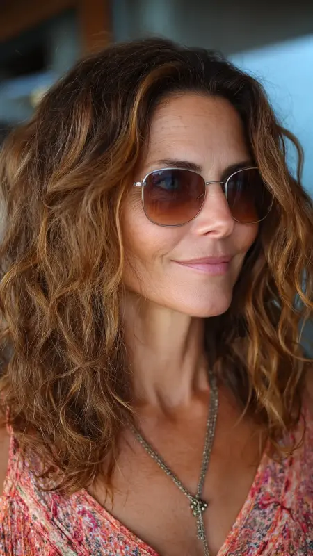 Textured Lob with Beach Waves - Haircuts For Women Over 50 With Fine Hair