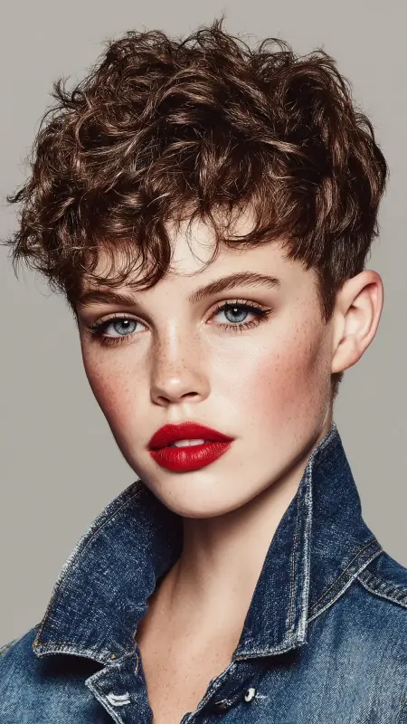 Textured Pixie with Shaved Nape - Short pixie haircuts for curly hair