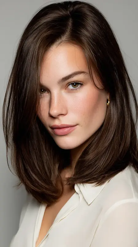 The Blunt Shoulder Cut with Center Part - Sophisticated haircut