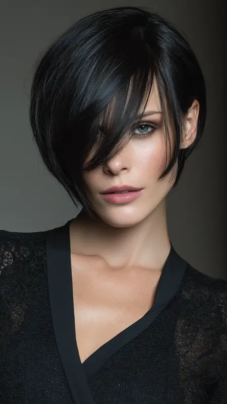 The Chic Side-Swept Bob - Sophisticated haircut