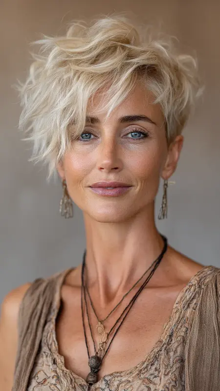 Tousled Pixie - Pixie Cut Hairstyles For Older Women