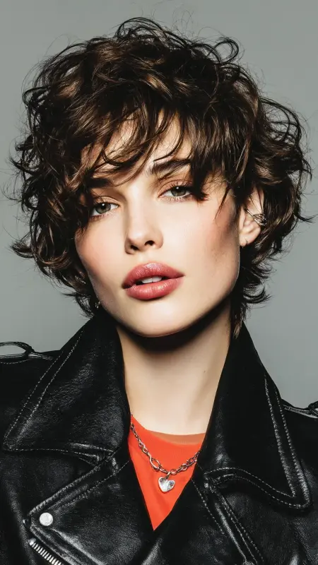 Tousled Pixie with Micro Bangs - Short pixie haircuts for curly hair