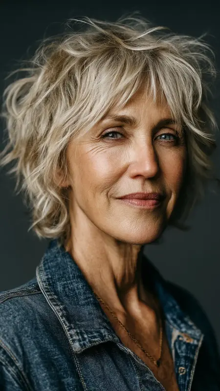 Tousled Short Shag - Short Layered Hairstyles For Older Women