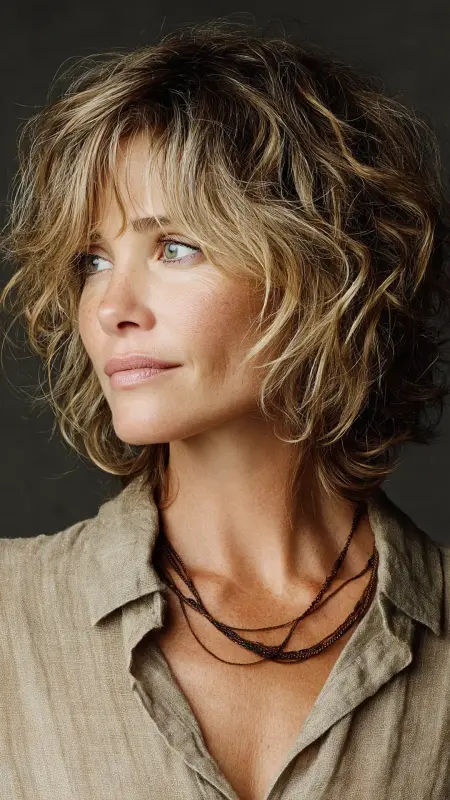 Tousled Shoulder-Length Cut - hair styles for women over 40