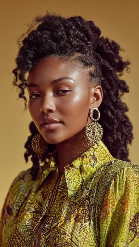 Twist-Out With Side Part - Coarse Hairstyles For Women