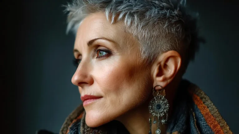 Undercut pixie haircut for older women 2