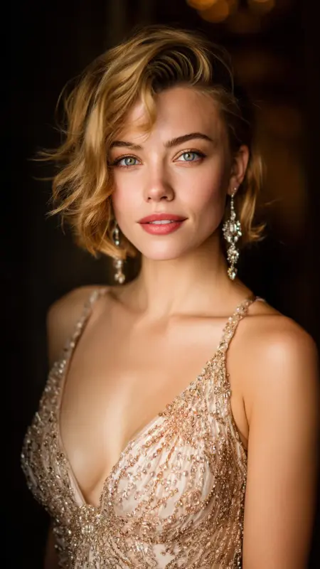Vanilla Almond Melt - Structured Waves with Side - Old money hair color