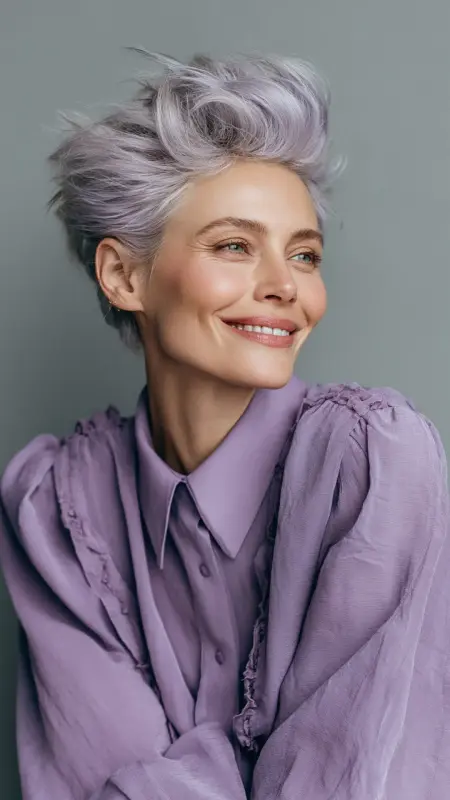 Voluminous Layered Cut with Lifted Crown - Medium length hair with layers over 60 older women
