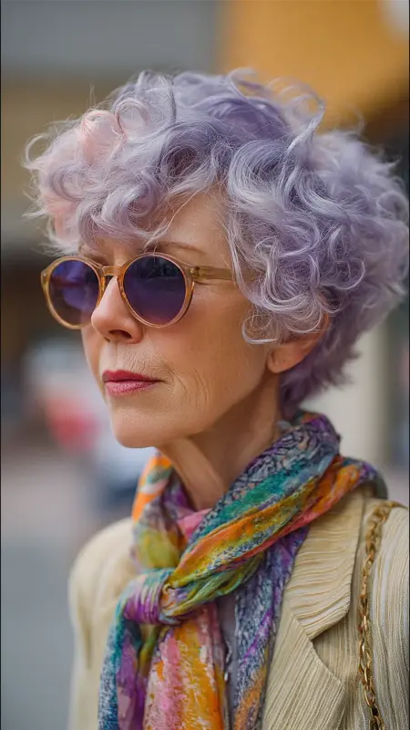 Voluminous Pixie with Curly Bangs - hairstyles for women over 70 with bangs