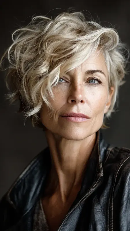 Voluminous Pixie with Long Top Layers - hair styles for women over 40