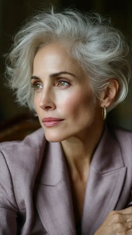 Voluminous Rounded Bob - medium length hair for women over 50