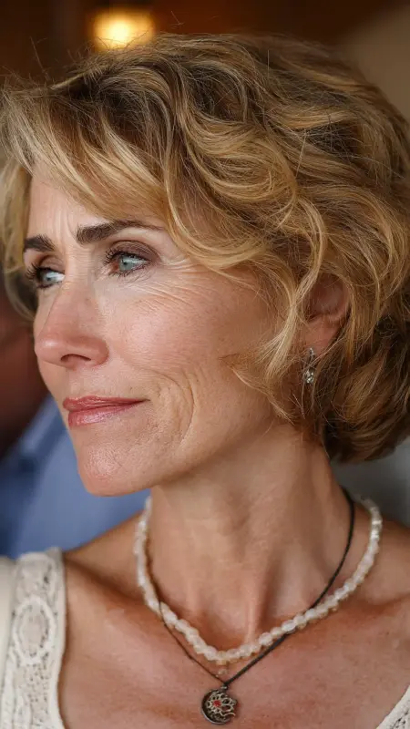 Wavy Bob with Side Bangs - bob haircuts for women over 60 with fine hair