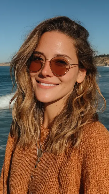 Wavy Mid-Length with Balayage -  Youthful haircuts 