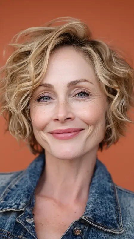 Wavy Pixie with Side Part - Pixie Cut Hairstyles For Older Women