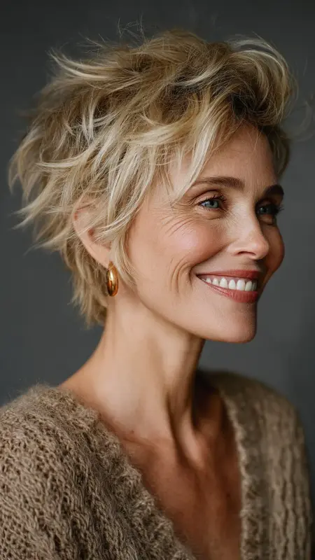 Wispy Feminine Pixie - Pixie hairstyles for older women over 60