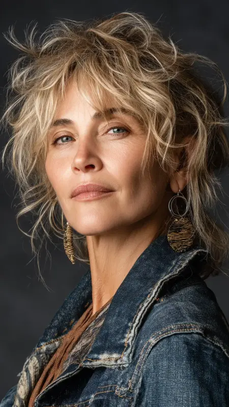 Wispy Shag Cut - Shoulder Length Haircuts For Older Women
