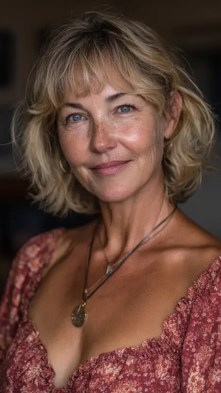 Wispy Shoulder-Length Layers - medium length hair for women over 50