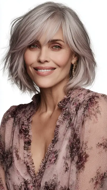 Wispy Side-Swept Bangs - Hairstyles for 80 year old women