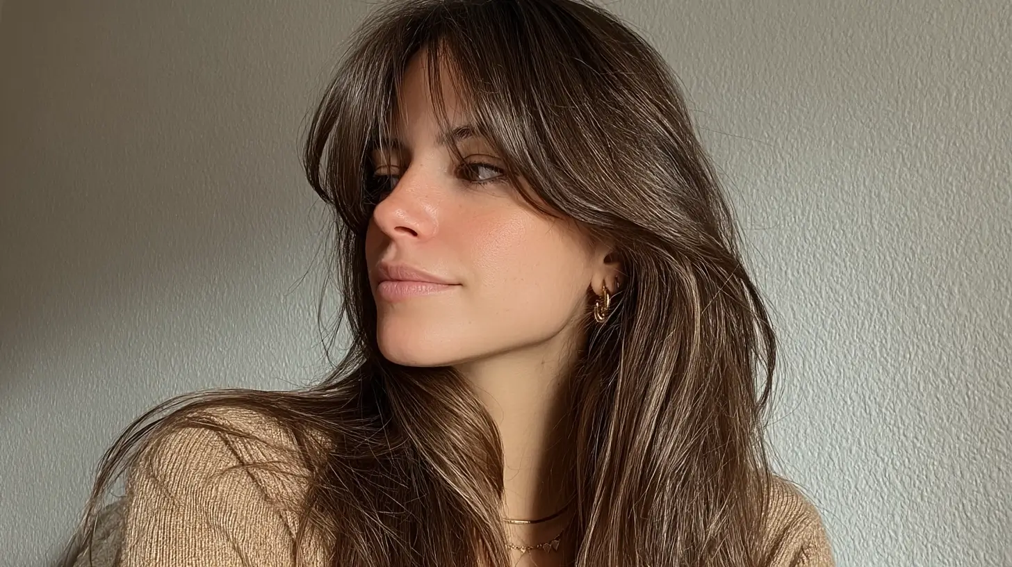 long straight hair with curtain bangs 2