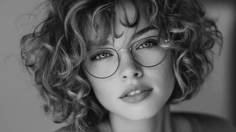 short curly hair with glasses 2