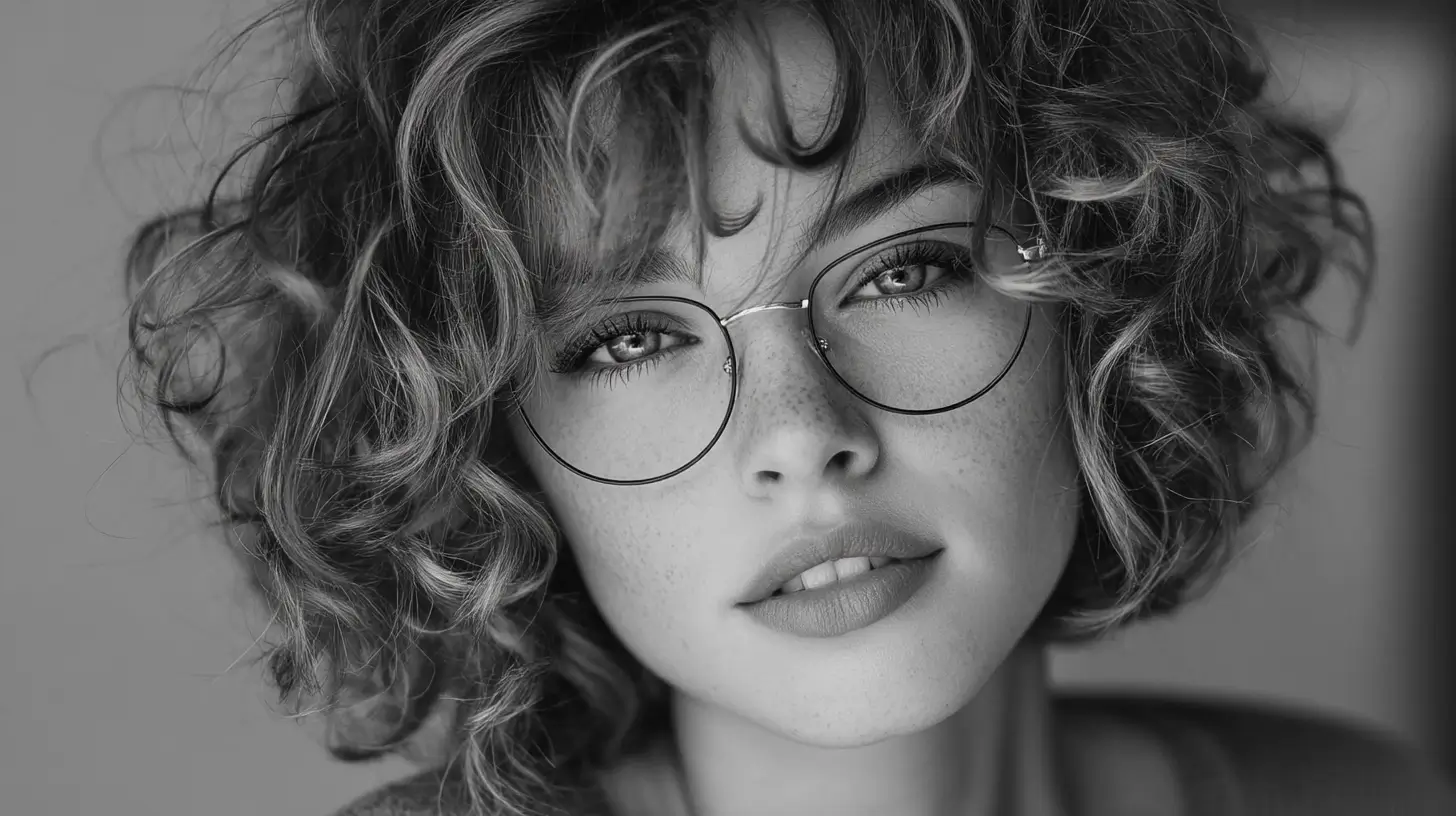 short curly hair with glasses 2