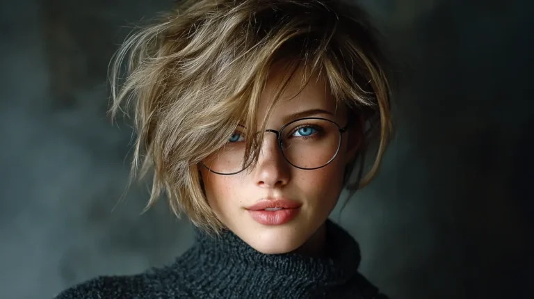 short hairstyle women with glasses 1